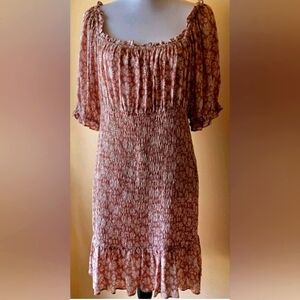 Floral Smocked Dress - Pink